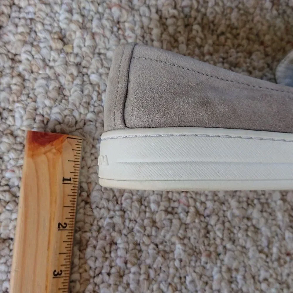 Prada light gray suede slip on sneakers size 36.5